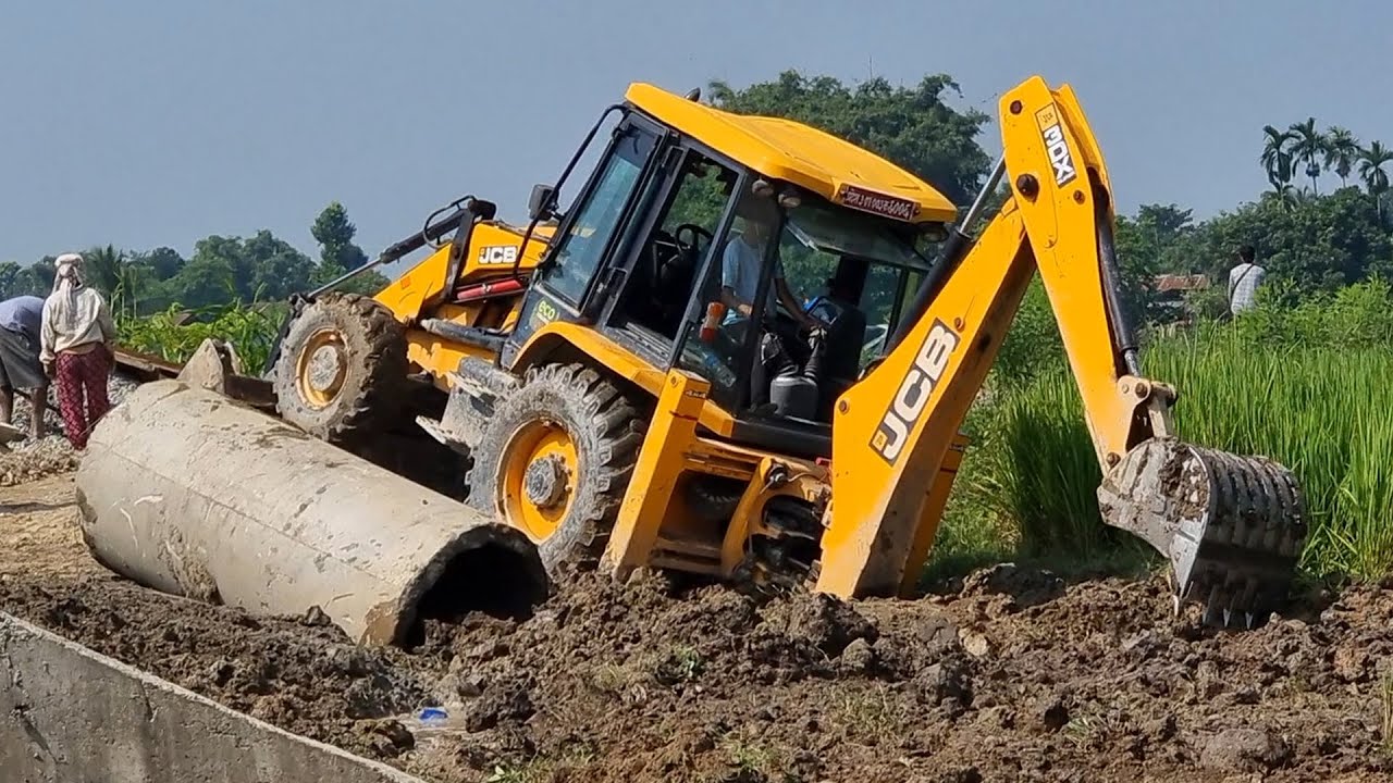 JCB Earth Movers Digging and Making Village Road - JCB 3dx eco Backhoe Loader Working Video