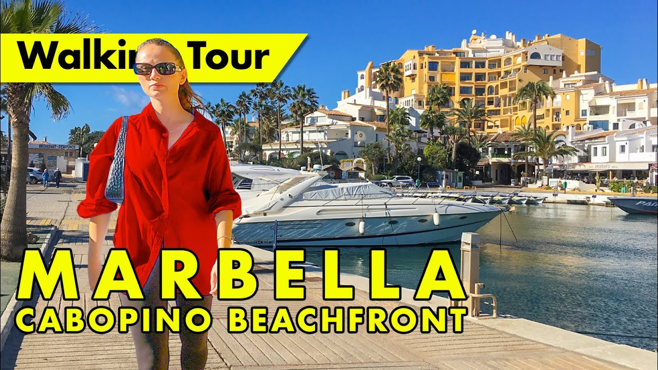 Marbella beach front walk - January 2023 - Míjas Costa to Cabopino marina immersive virtual tour