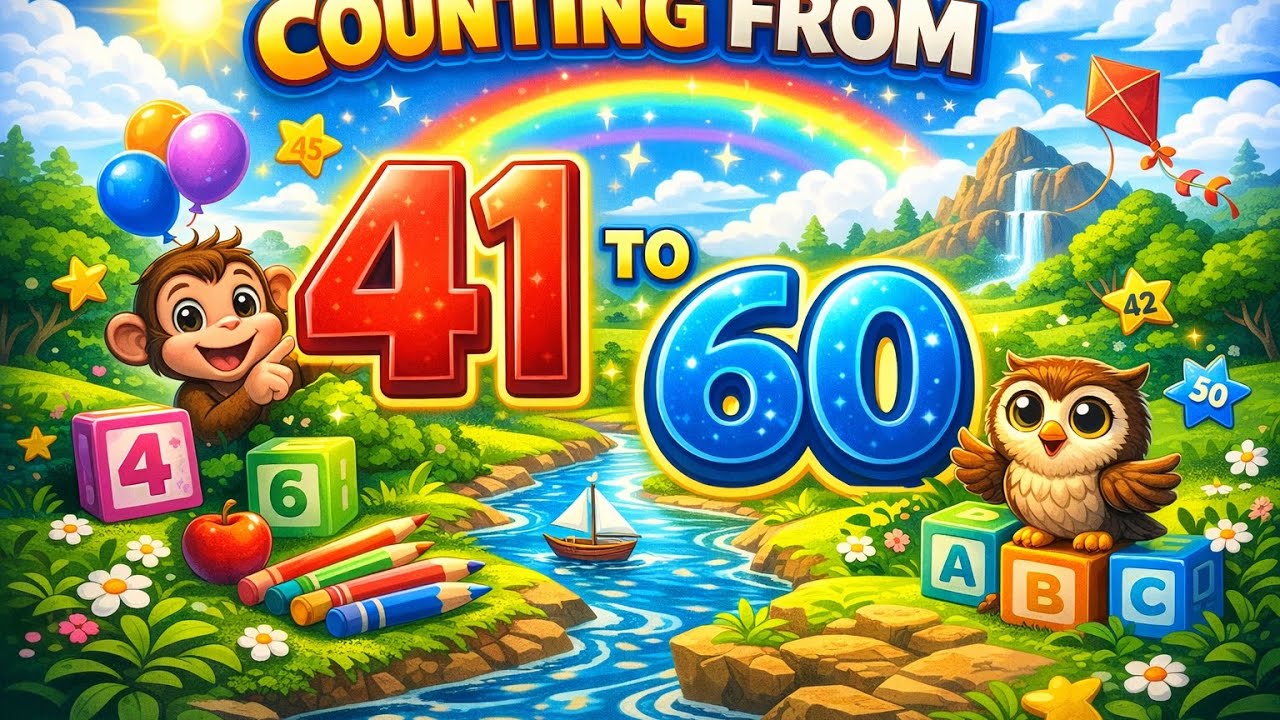 Counting 41–60 for Kids 🔢 | Fun & Easy Numbers Learning ⭐ 