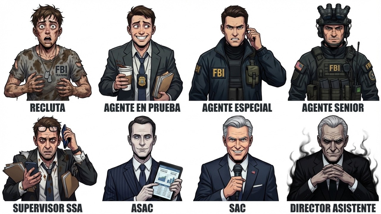 Cómo Se Siente Ser Cada Rango del FBI (Del Recluta al Director Asistente)
