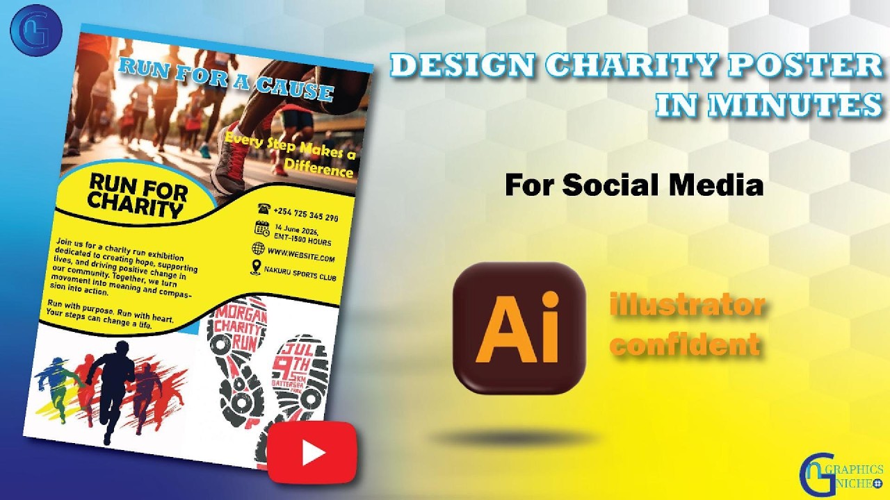 Design a Professional Charity Run Poster in Minutes | Illustrator Tutorial