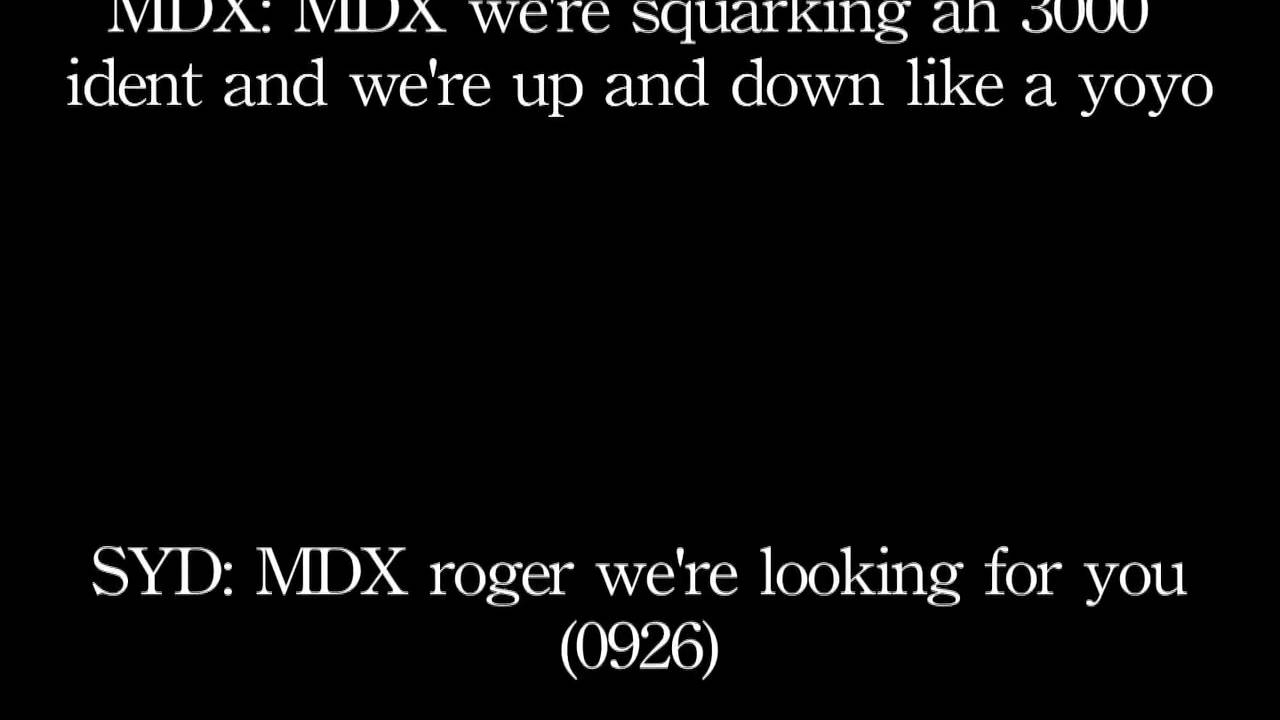 VH MDX radio transmission before crashing