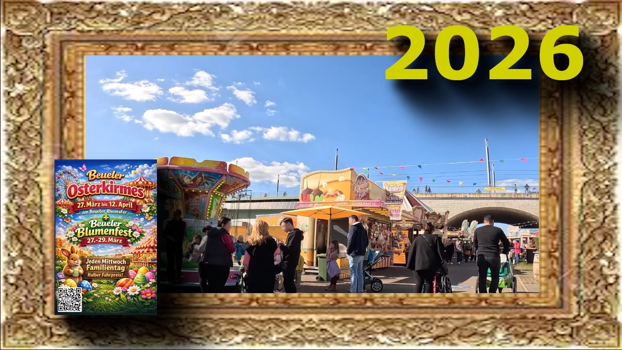 Osterkirmes Bonn-Beuel 2026 🎡 Rundgang &uuml;ber die Kirmes am Rhein
