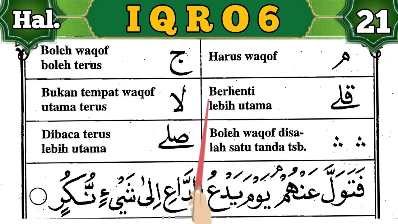 CARA MUDAH MEMBACA AL QURAN DARI NOL DENGAN IQRO| Iqro 6 Halaman 21