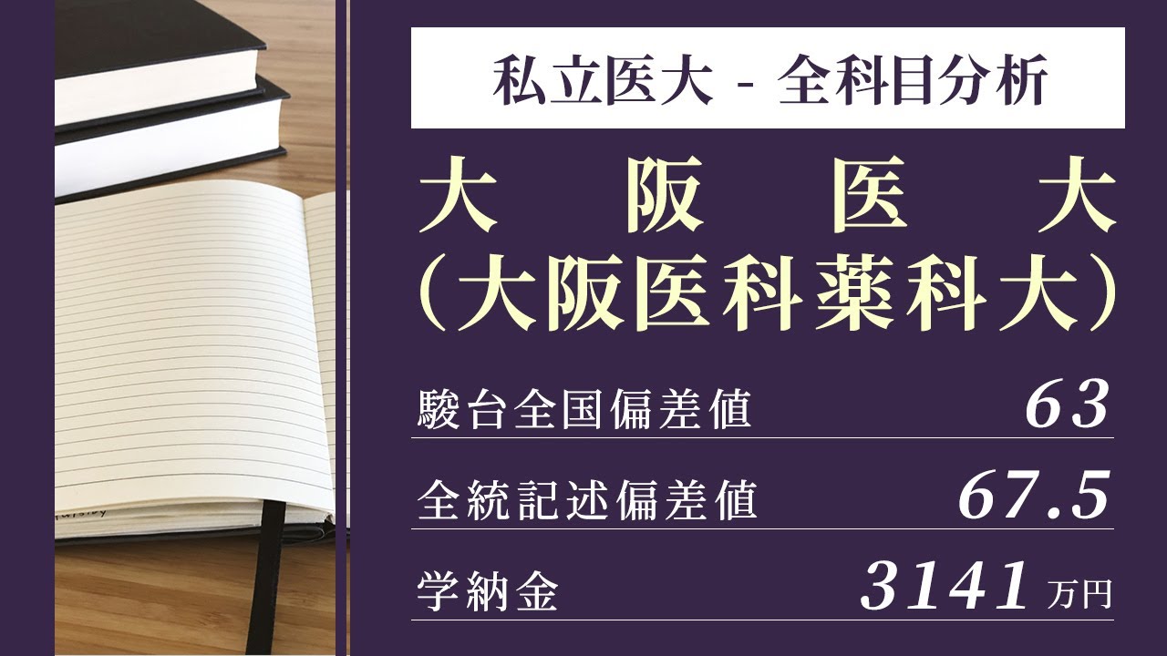 大阪医科大学医学部（医学科）入試分析！ーあっしー先生私立医学部を語る②