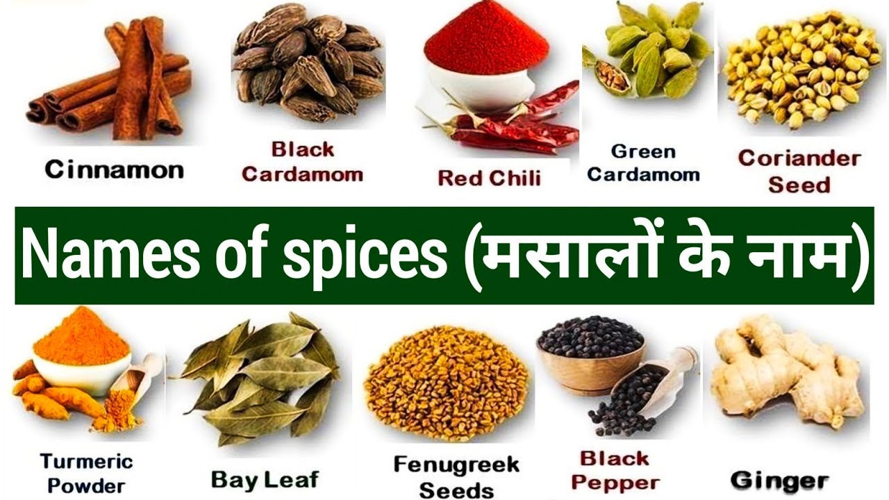 Name of Spices | मसालों के नाम | Top 20 Most popular Spices #spices #spicesname #masale #english