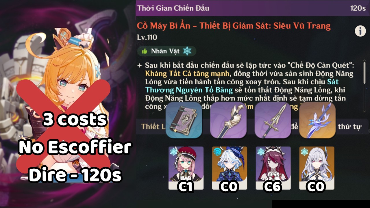 [6.4 Stygian Onslaught] Skirk C0R1 3 cost WITHOUT Escoffier SSA Dire 120s