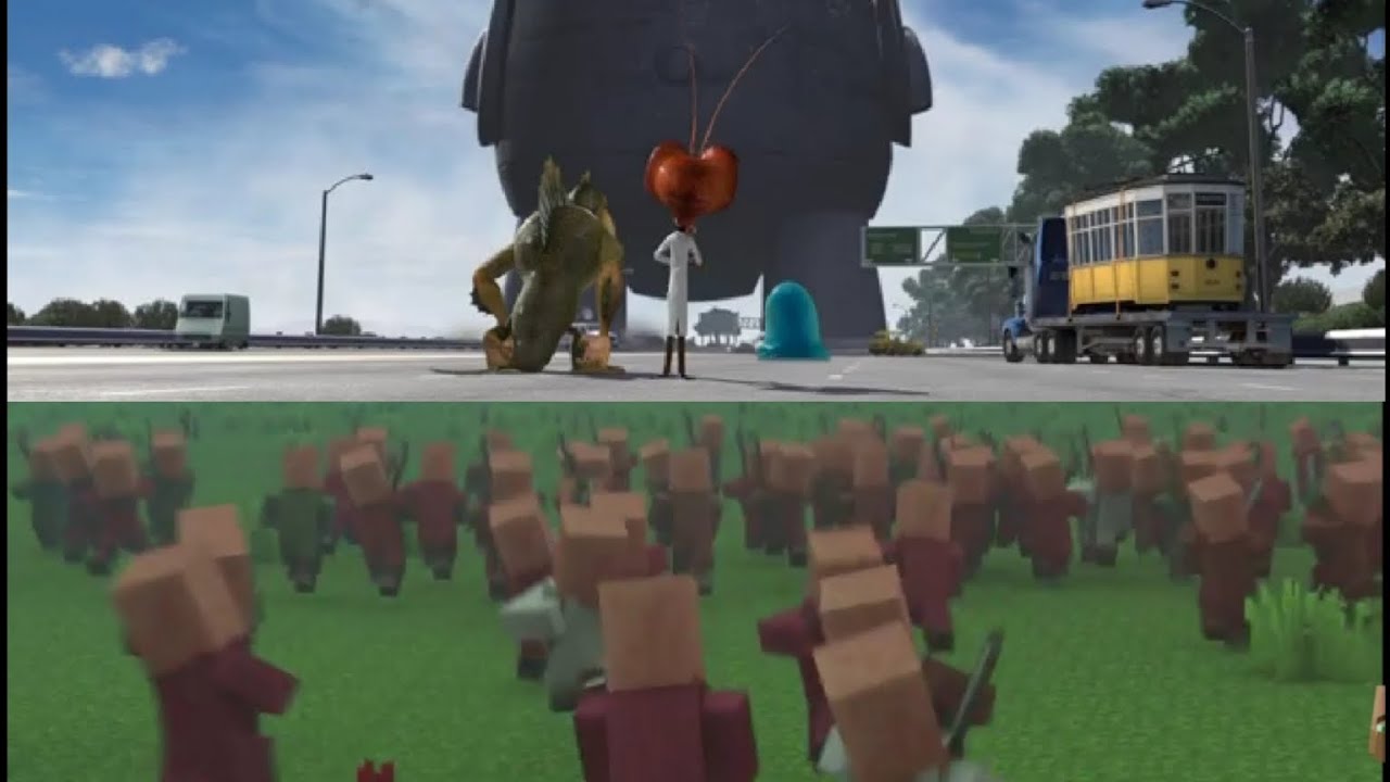Villager News: WAR But It's Robot Probe Instead Of Giant Creeper