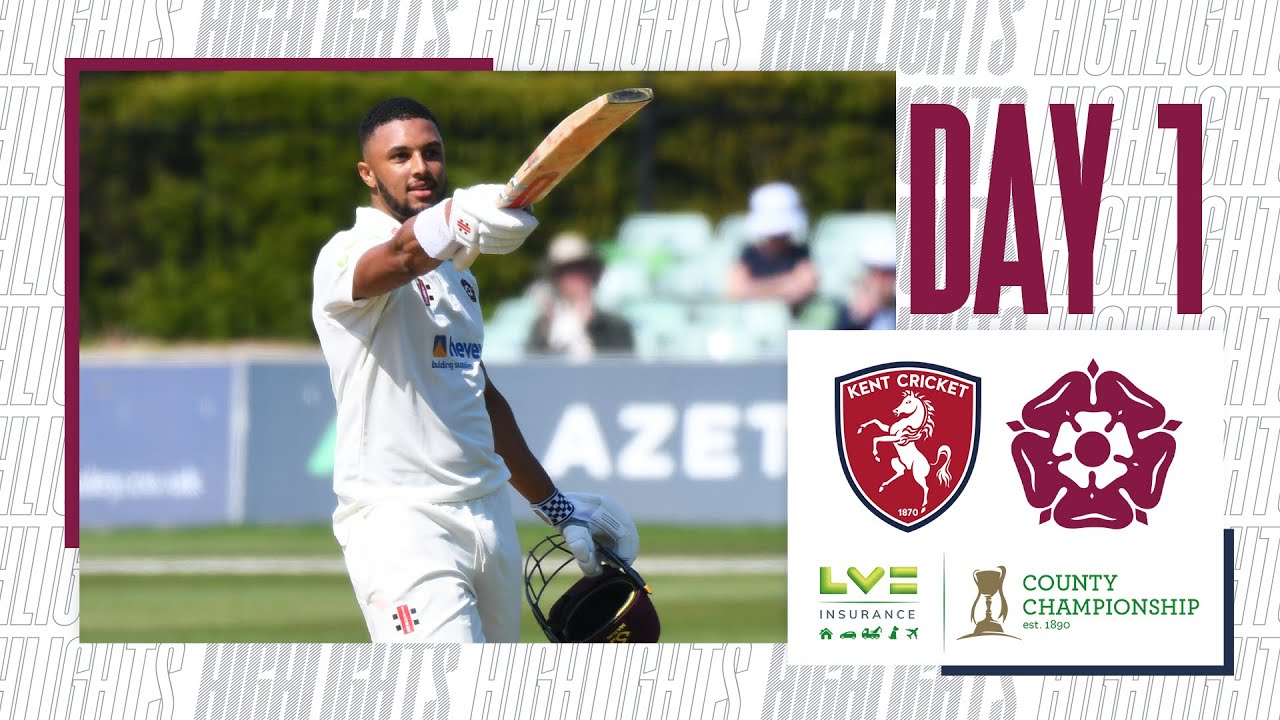Kent v Northamptonshire - Day 1 - County Championship Cricket Highlights