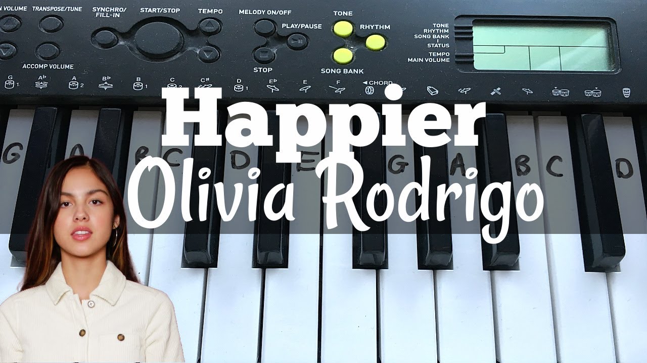 happier - Olivia Rodrigo | Easy Keyboard Tutorial With Notes