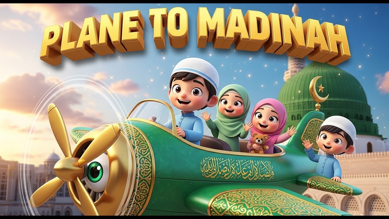 Plane to Madinah Zoom Zoom ✈️   Fun Islamic Kids Song   Learn Bismillah & MashaAllah Dhikr, nasheed