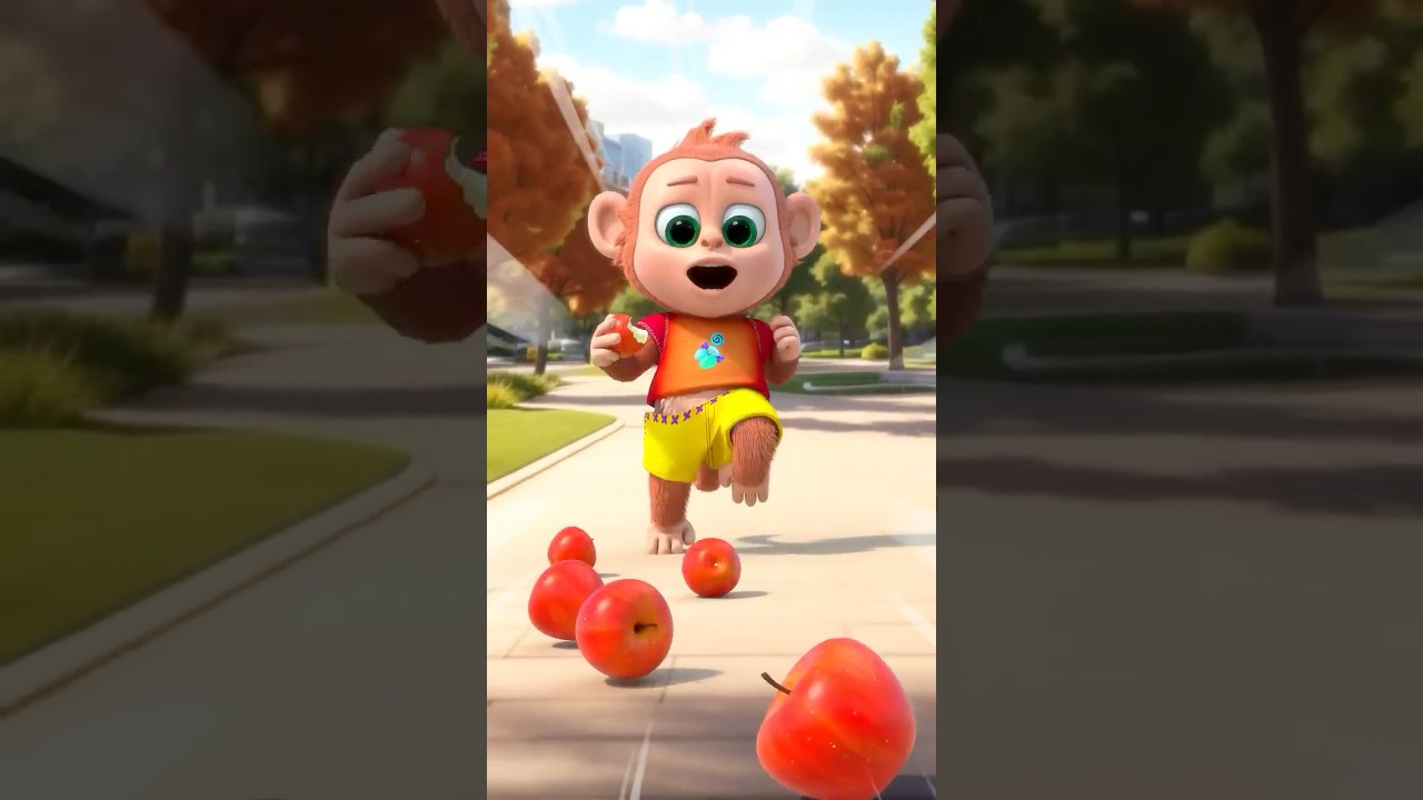 Monkey with Apple❤️ - ABCs and 123s #shorts #billionsurprisetoys