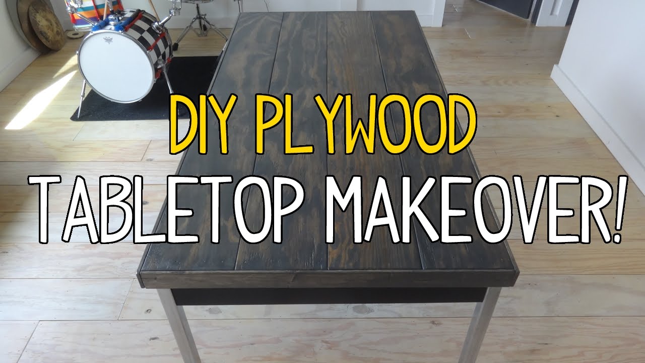 Simple DIY Plywood Plank Tabletop Makeover!