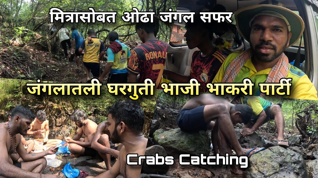 ओढ्यावर घरगुती भाजी चटणी भाकरी, फरसाण मिक्स पार्टी | Jungle party with Friends | Kokankar Avinash