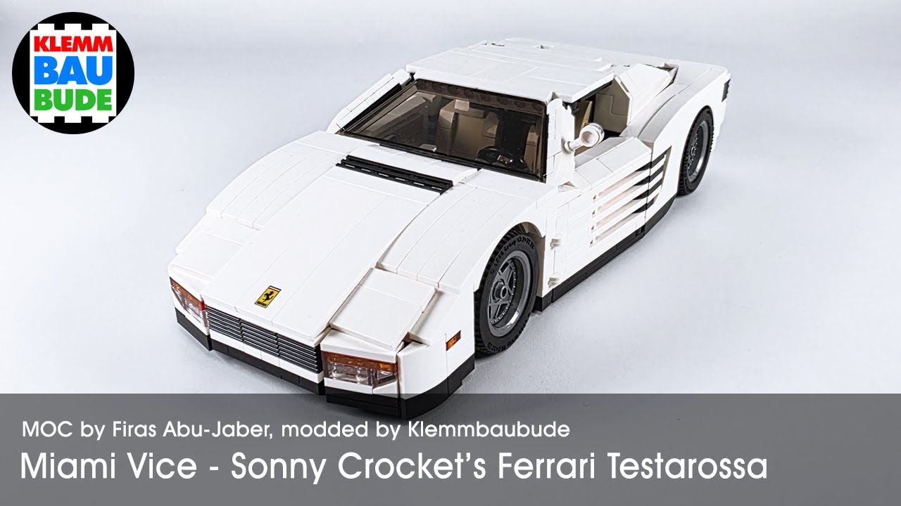 MOC – Miami Vice – Ferrari Testarossa – by Firas Abu-Jaber, modded by Klemmbaubude