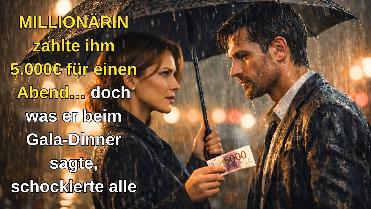 MILLIONÄRIN zahlte ihm 5.000€ für einen Abend… doch was er beim Gala-Dinner sagte, schockierte alle