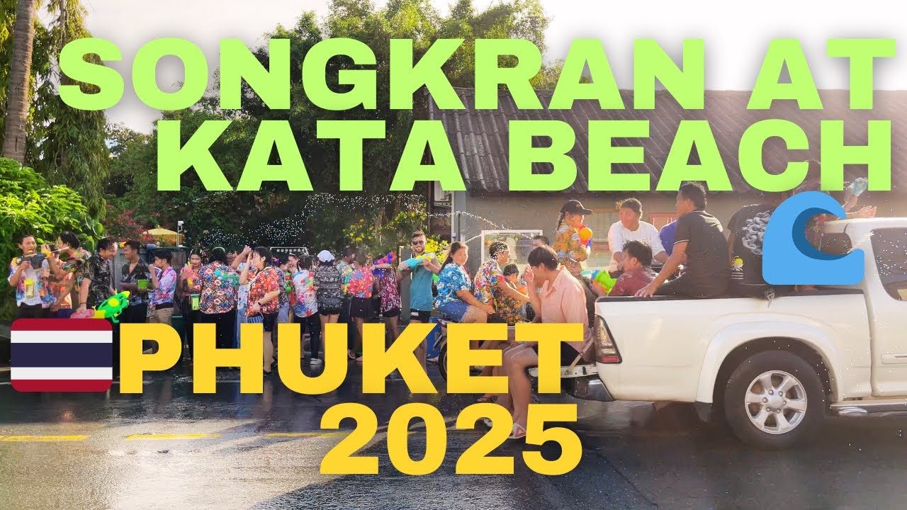 Songkran 2025 at Kata Beach 🌊 Phuket Thailand | Walking Tour No Commentary 4K