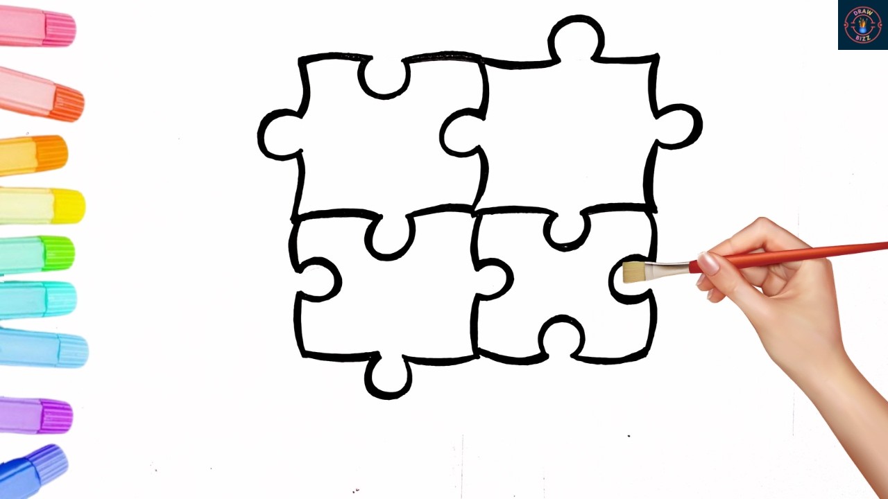 How To Draw A Puzzle Block | Easy Step By Step Tutorial
