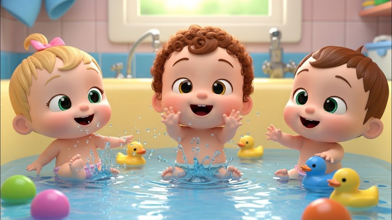 Mini Babies Splashy Bath Time 🛁🍼 | Fun 3D Cartoon Song for Kids