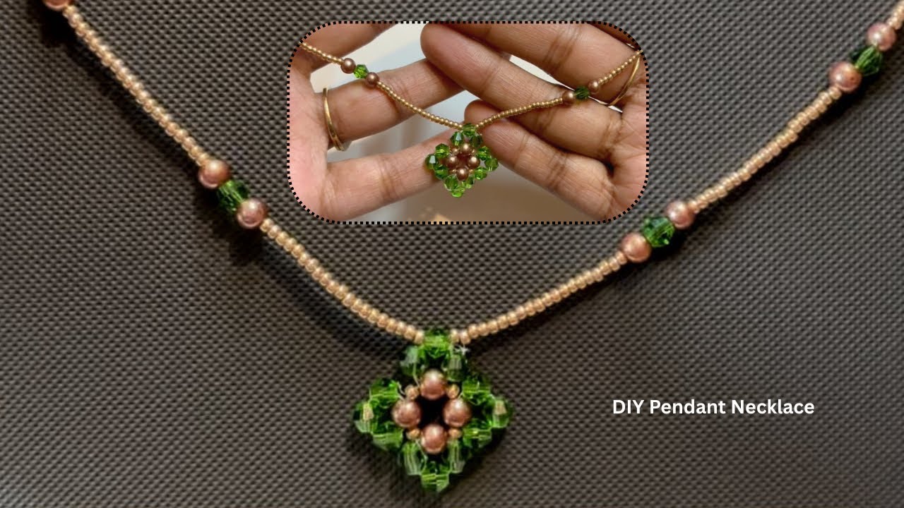 DIY pendant Necklace🥰😍 | How to make beaded Necklace| Handmade jewellery tutorial @Thatquirkyartist 