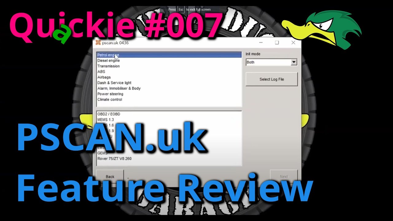 DDG Quackie #007 - PSCAN MG Rover MEMS Code Reader Features Overview