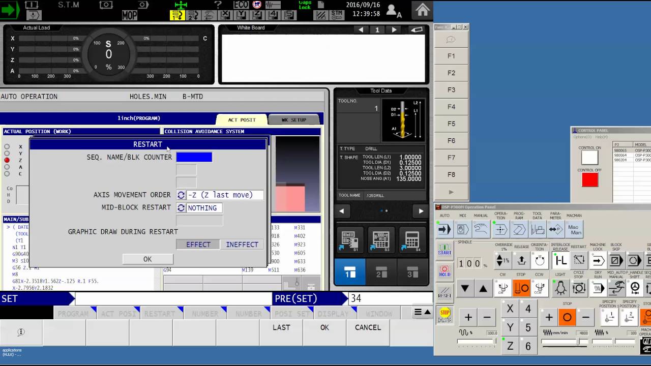Special mid program restart function for Okuma milling machines!