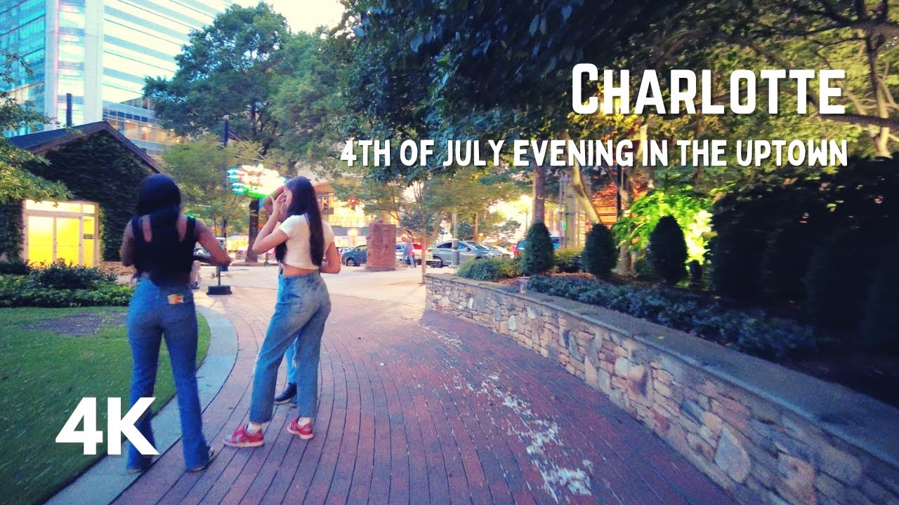 Uptown Charlotte (North Carolina) | 4th of July | Walking tour | 4K
