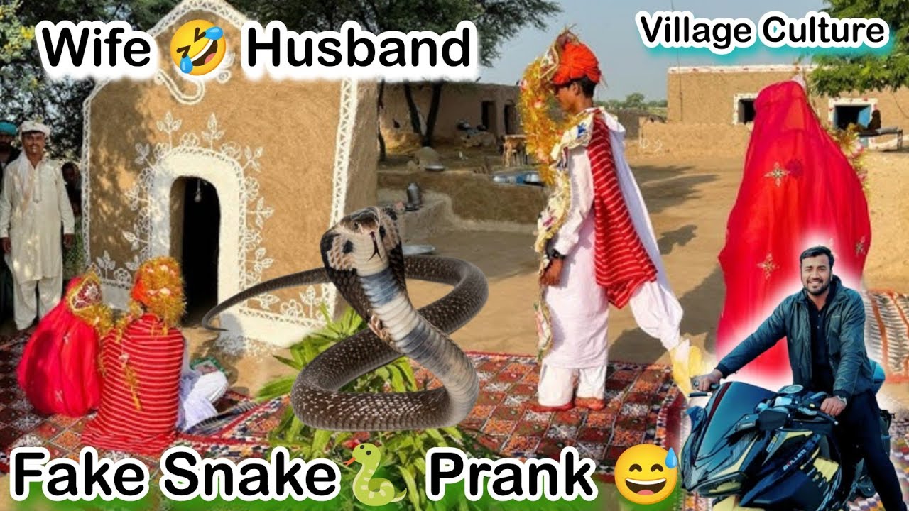 Wife 😂 Husband Ky Sath Fake Snake 🐍 Prank | Village Culture Marriage Ceremony 2026 |@rajabbutt94 