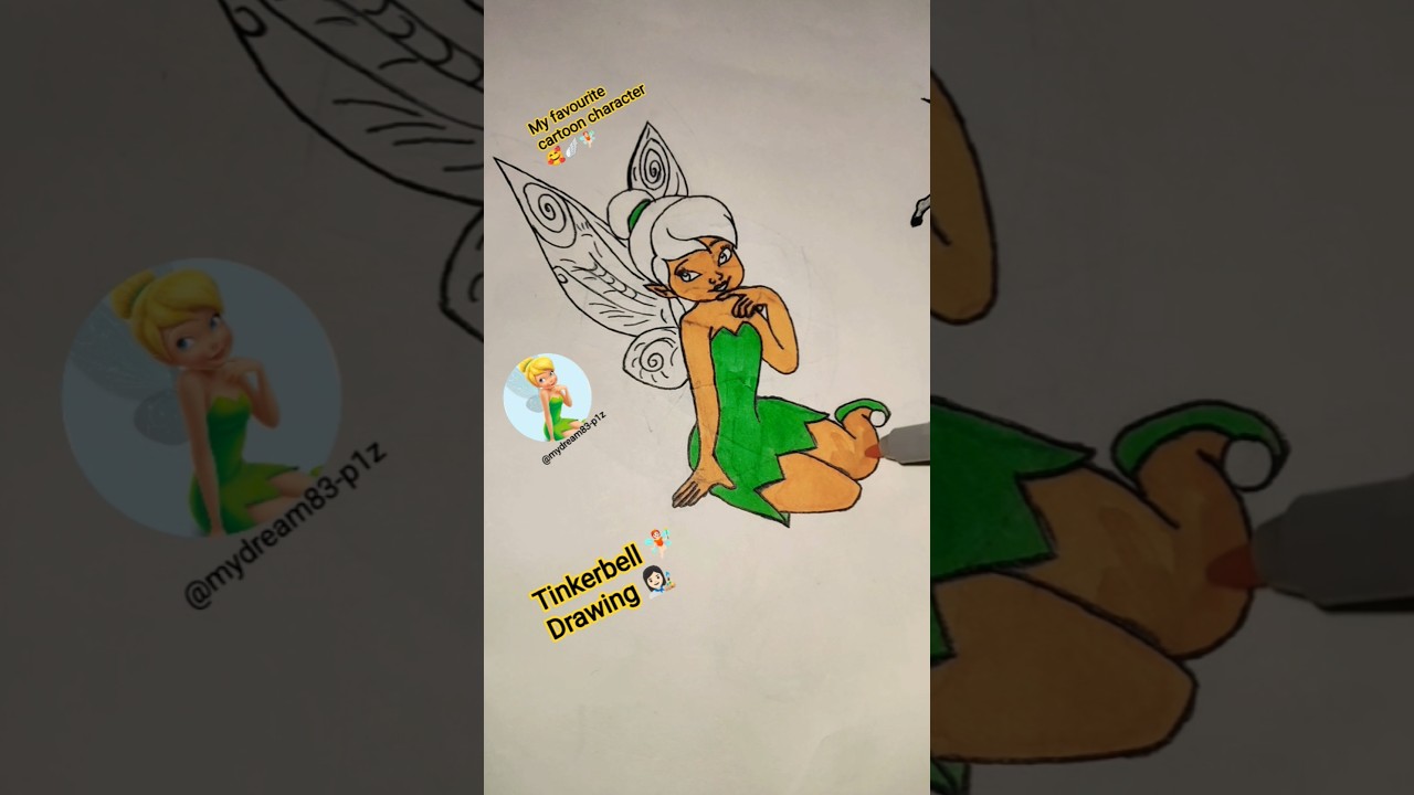 tinkerbell 🧚🏻 drawing 👩🏻‍🎨