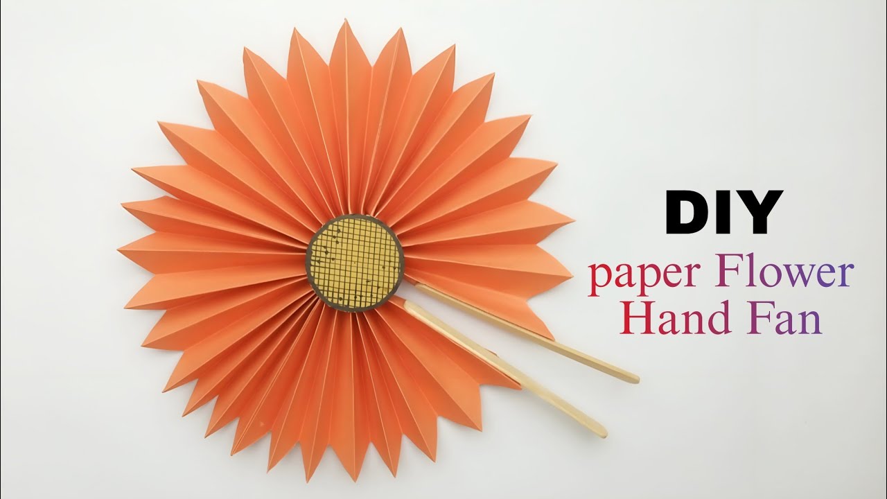 HOW TO MAKE PAPER FLOWER HAND FAN / Paper fan making / How to Make Magic Hand Fan / Magic Paper Fan