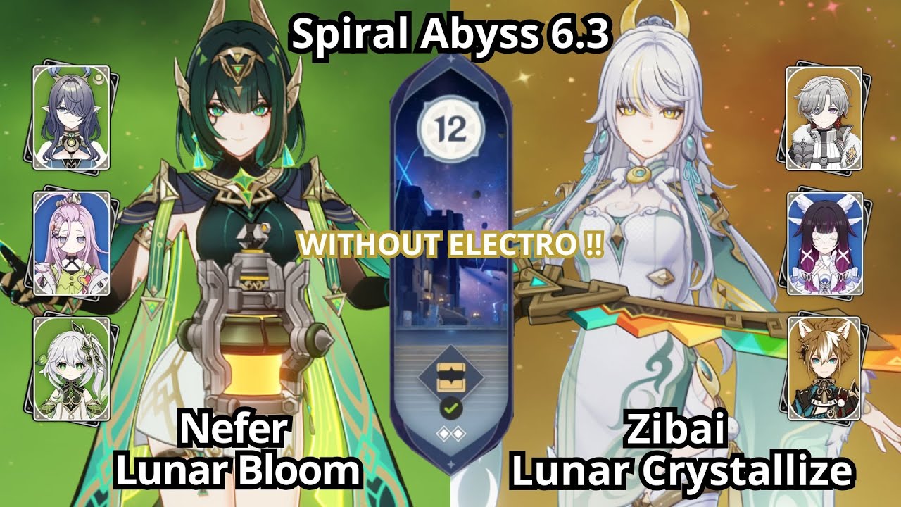 NEW !! C0 Nefer Lunar Bloom & C0 Zibai Lunar Crystallize - Spiral Abyss Floor 12 Genshin Impact 6.3