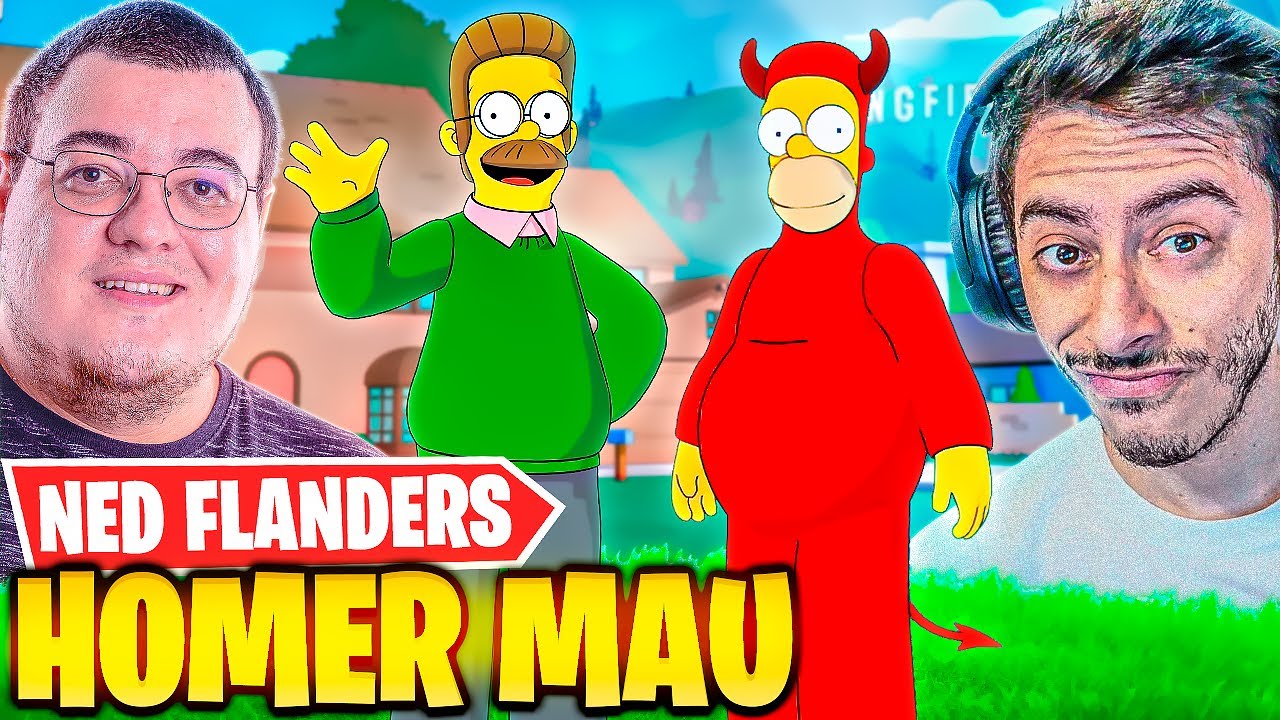 😆 O PATRIOTA VIROU O HOMER DO MAL e EU JOGUEI DE NED FLANDERS no FORTNITE DOS SIMPSONS! 💛