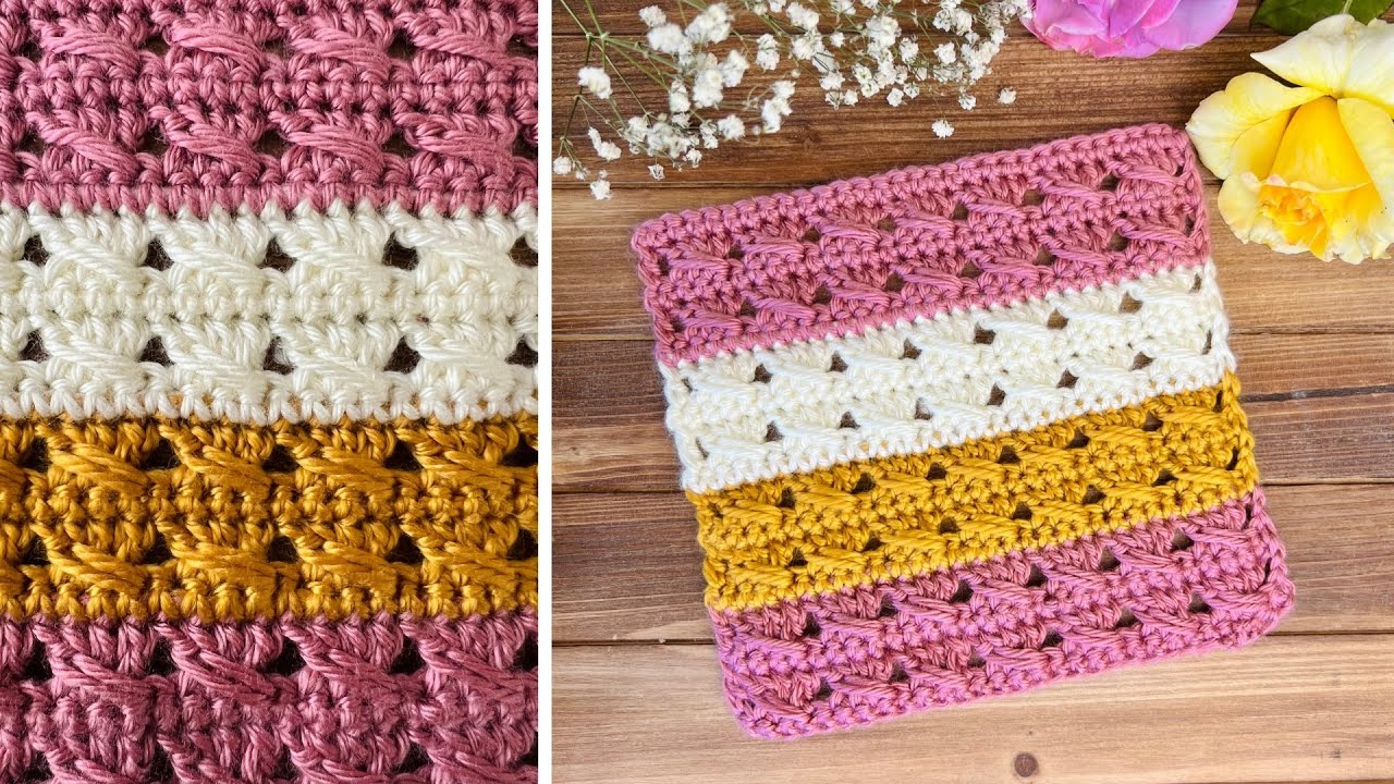 CROCHET CROSS OVER STITCH - Beautiful Crochet Stitch with a 2 Row Repeat (Up Close Tutorial!)