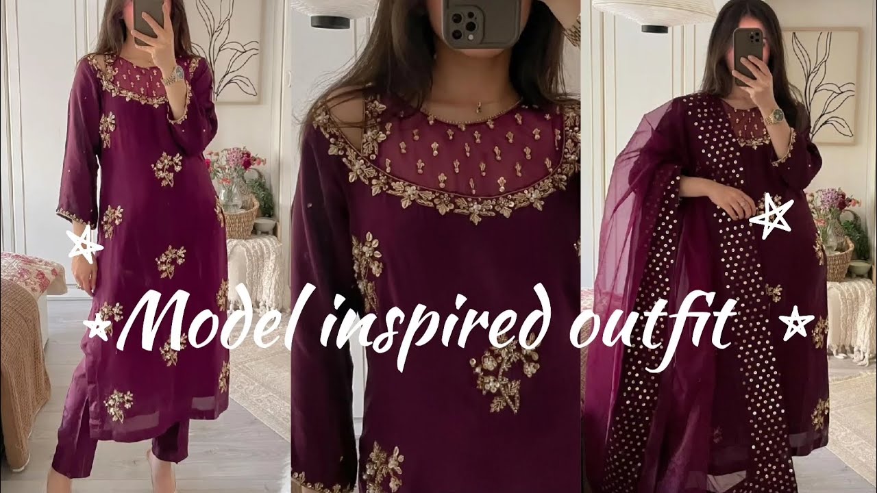 Model inspired outfit ✨ (part_2) handmade embroidery design #embroidery  #new #fashion #viral