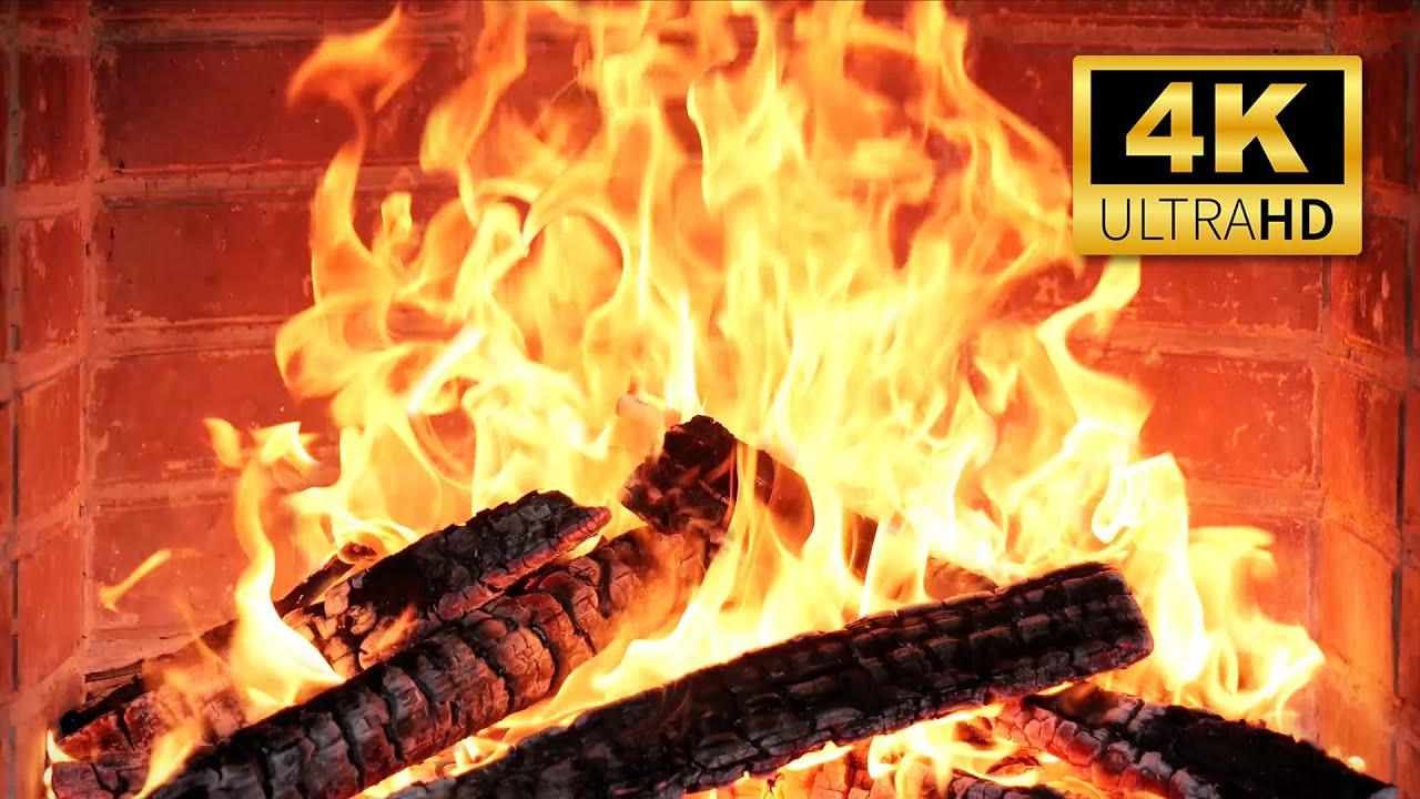 🔥 Stress Reliever: Fireplace 4K UHD! (12 HOURS) of Crackling Fire Sounds for Sleep Reliever.