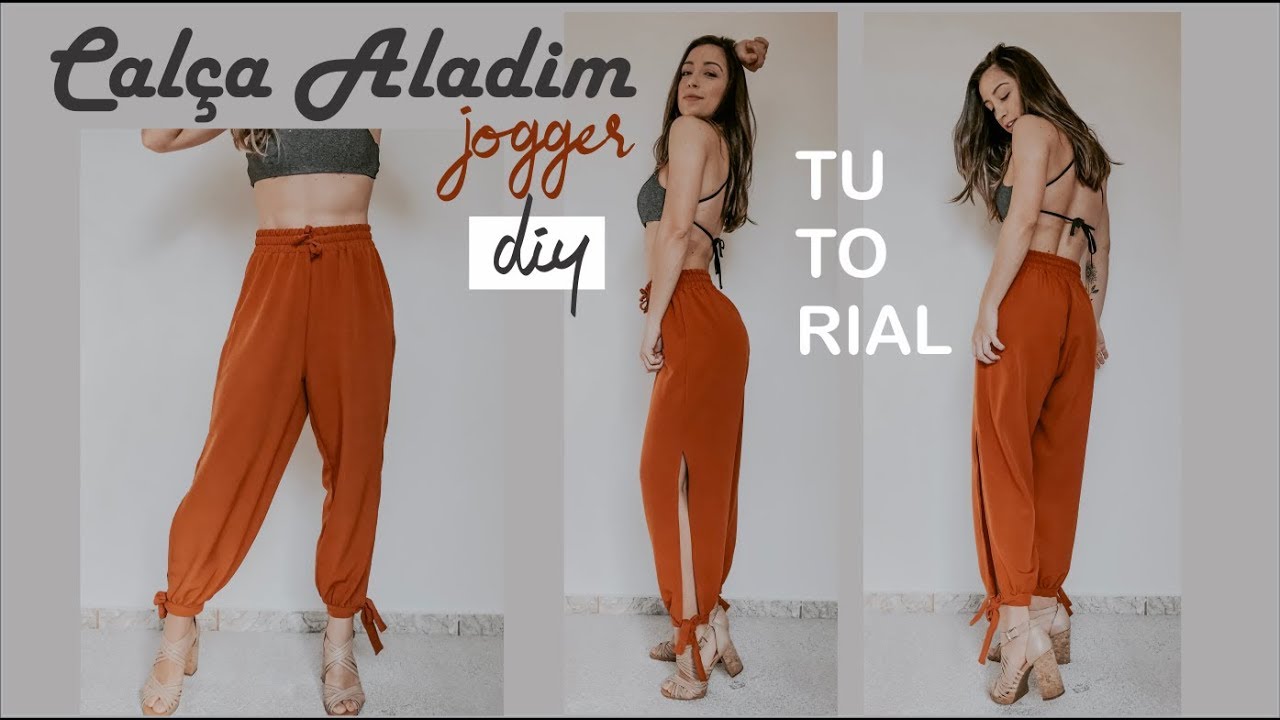 TUTORIAL CALÇA ALADIM - DIY - FÁCIL (JOGGER)