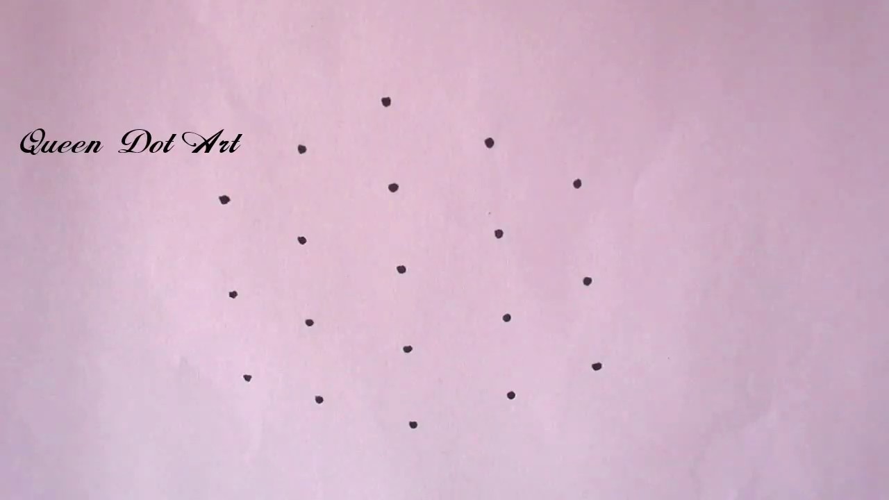 Simple Daily Kolam | Flower Kolam in Straight Interlaced Dots | Queen Dot Art