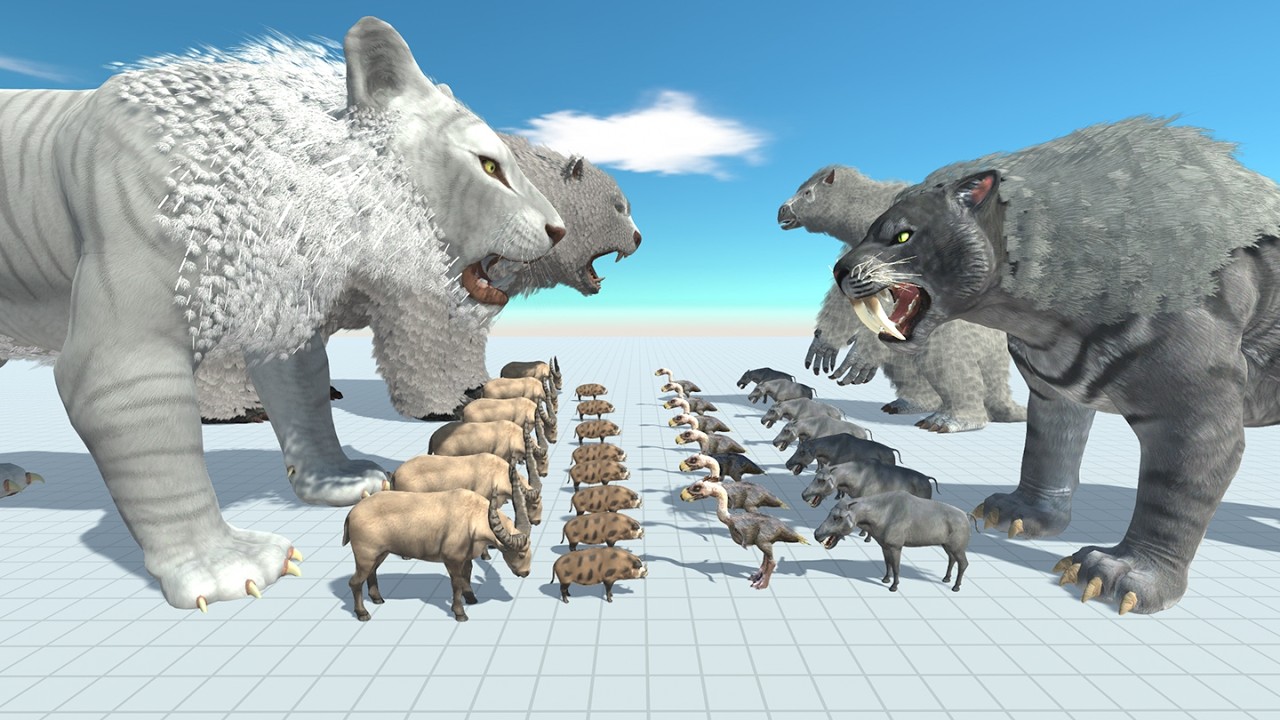 Animal Battle: Tiger VS Saber in Animal Revolt Battle Simulator ARBS