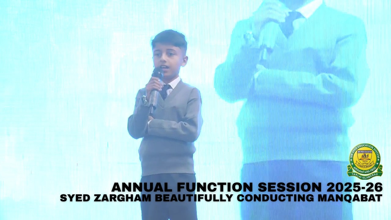 Grade 4 student Syed Zargham beautifully conducting Manqabat