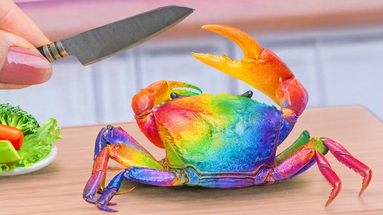 Miniature Blue Crab Curry 🦀 Creamy Crab Fat Sauce  Cute Cooking Corner