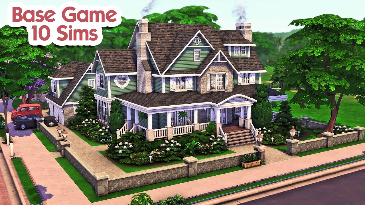 Huge Base Game Family Home | The Sims 4 Speed Build
