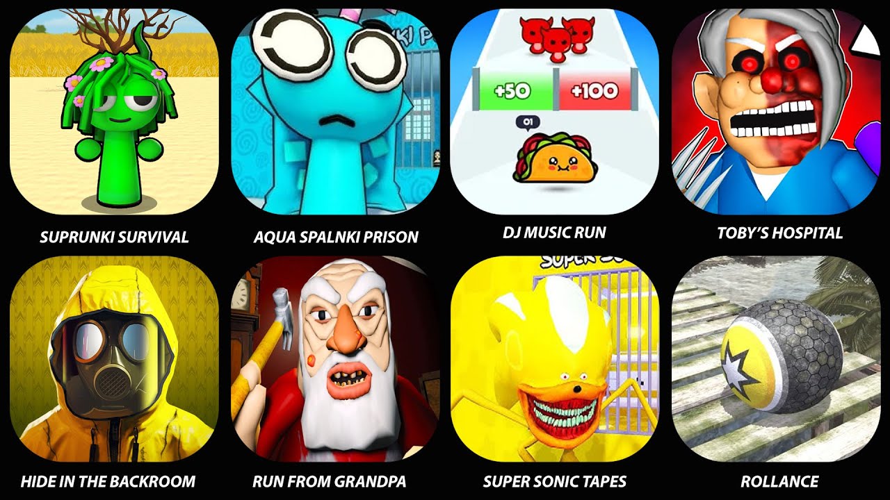 RUN FROM GRANDPA,Toby's HOSPITAL (SCARY OBBY),SPLANKI PRISON,SONIC PRISON,roblox,Hide The Backrooms