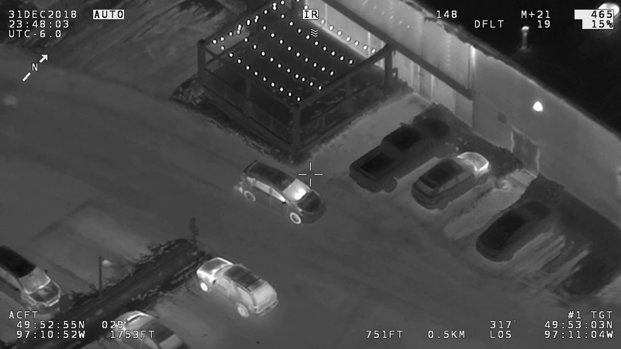 Footage from AIR1 of three vehicle-related incidents from December 30-31, 2018