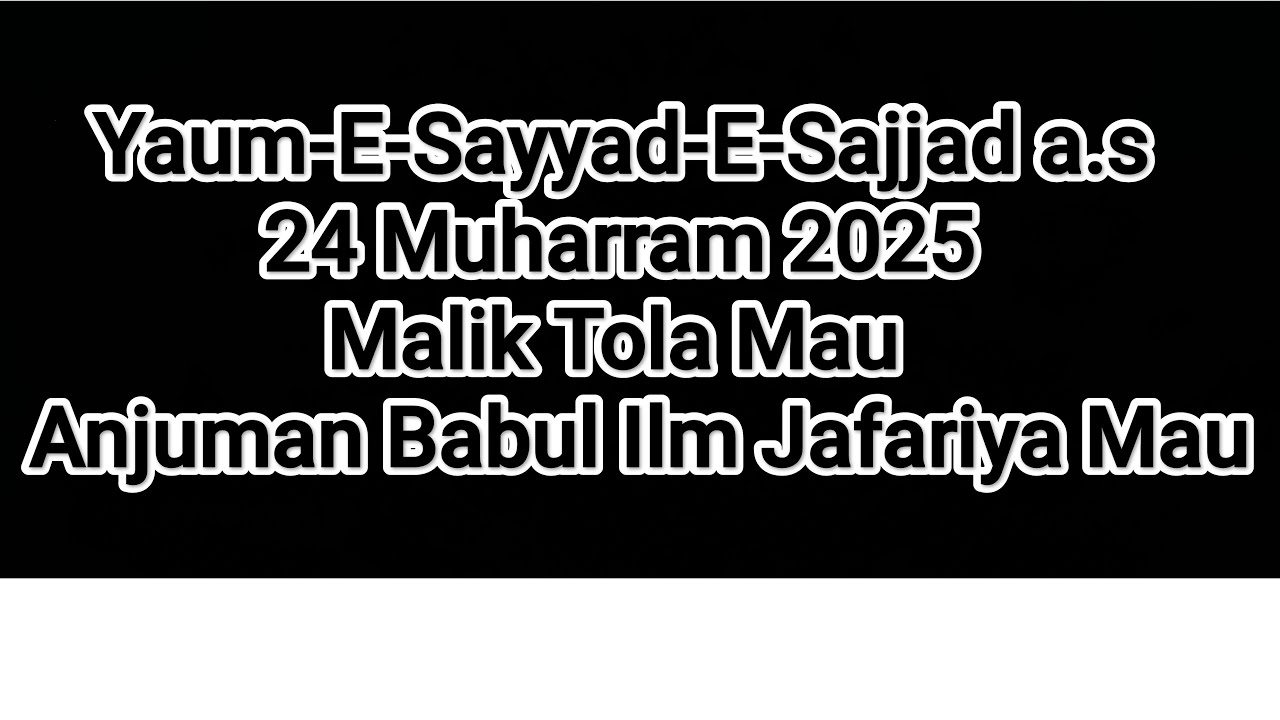 🔴 LIVE 🔴 24 Muharram 2025 Malik Tola Mau