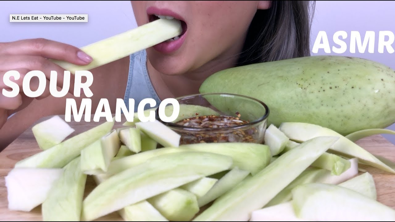 ASMR SOUR MANGO *Crunchy Eating Sound | N.E Let's Eat