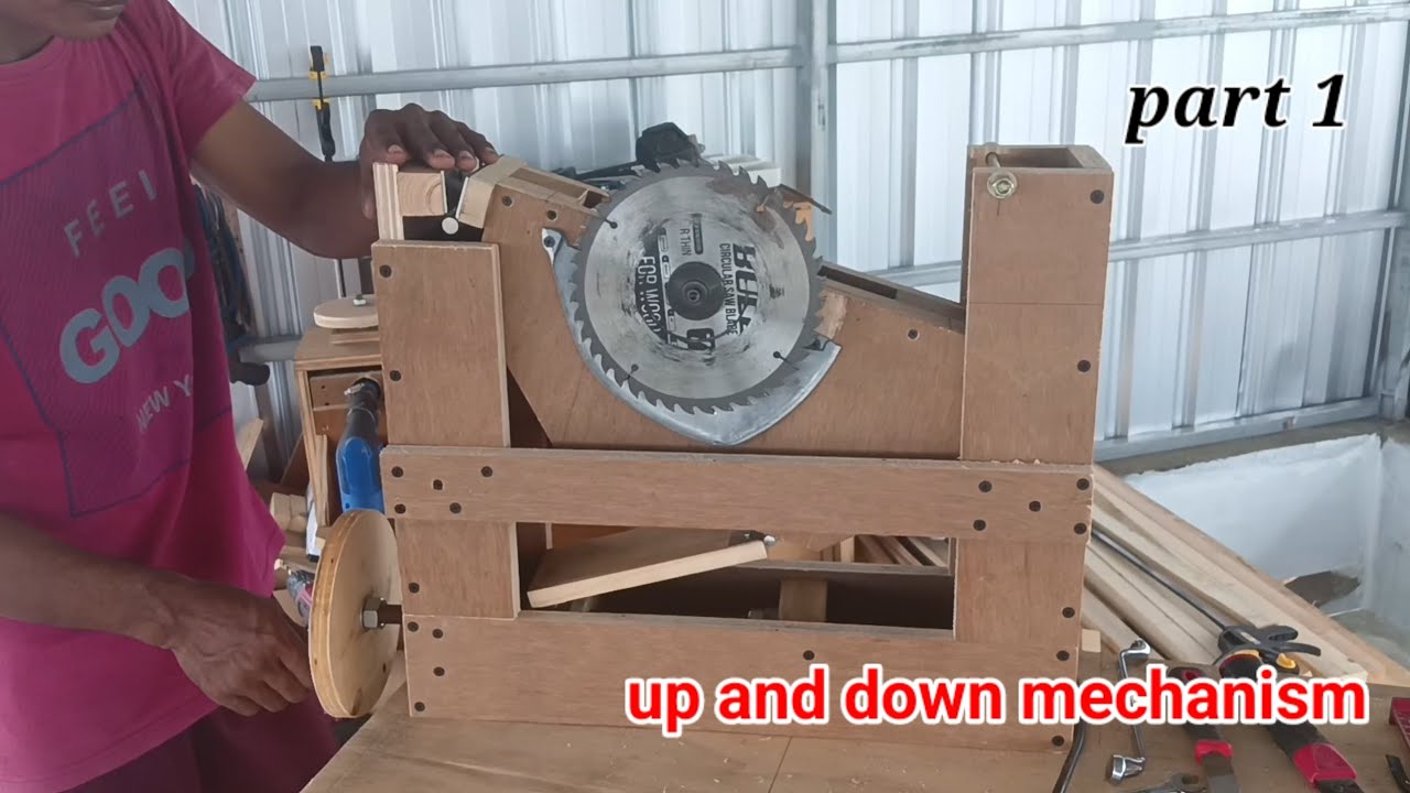 Table Saw using Circular Saw | up and down mechanism | mekanisme naik turun
