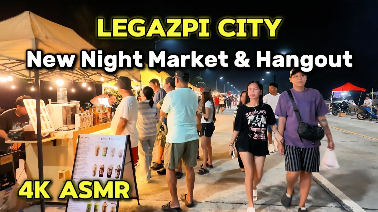 Exploring LEGAZPI CITY's New Night Market and Hangout | Night Walk in Albay, Bicol | Philippines 4K