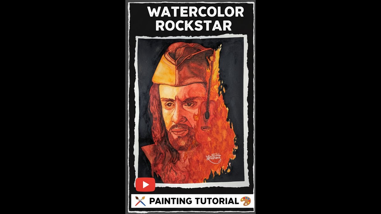Rockstar Poster Water Color Painting