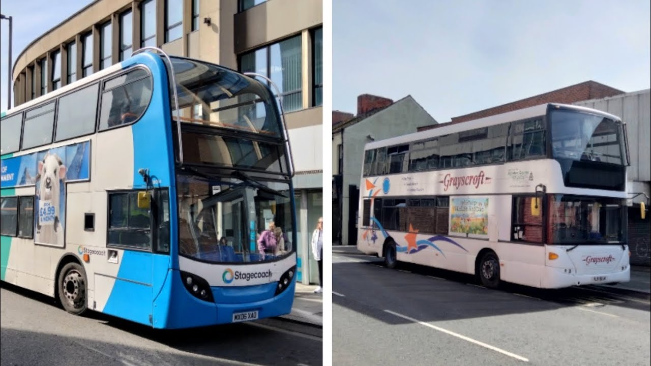 Grimsby buses 22nd April 2025; town centre and garage. #bus #grimsby #stagecoach #grayscroft