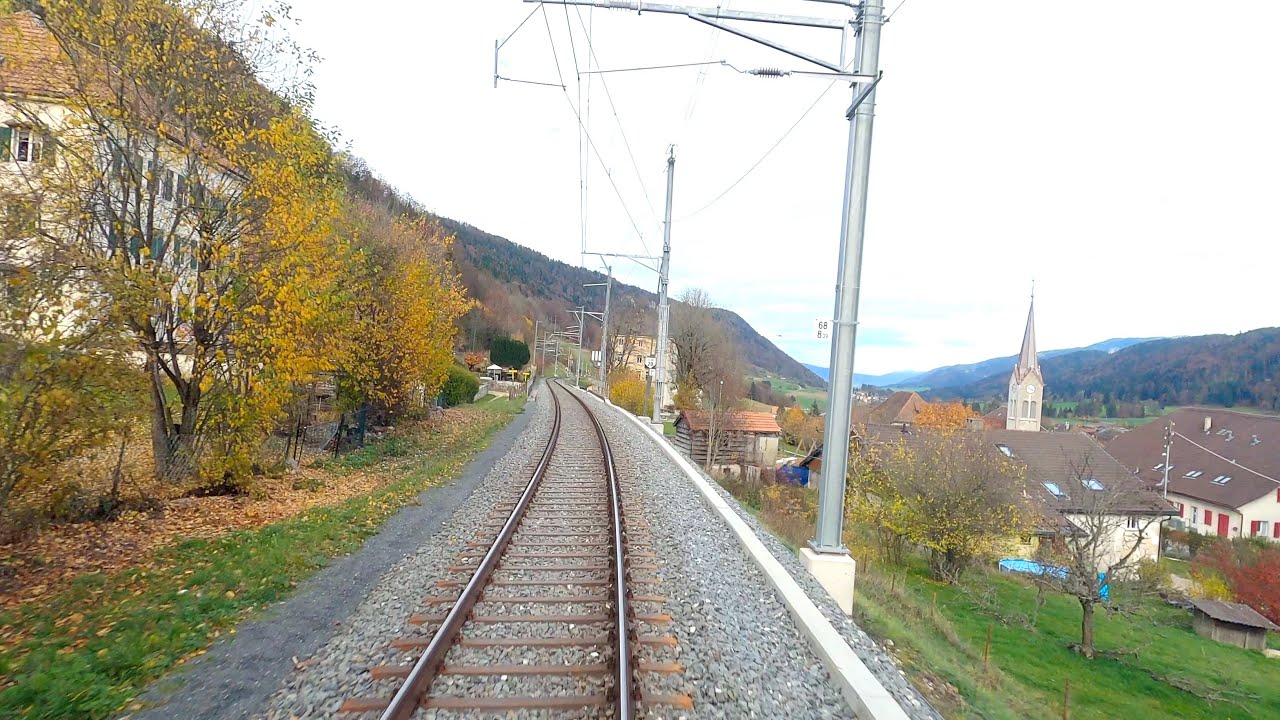 ★ 4K 🇨🇭La Chaux-de-Fonds - Sonceboz-Sombeval, late Autumn cab ride, Switzerland [11.2020]